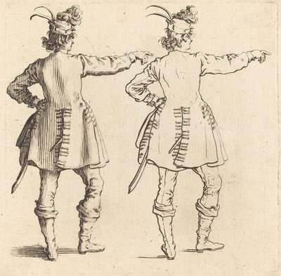 Officer with Feathers in Cap, Seen from Behind by Jacques Callot