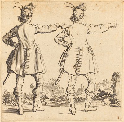 Officer with Feathers in Cap, Seen from Behind by Jacques Callot