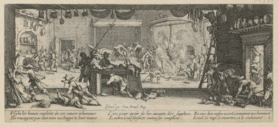 Plundering of a Farm, Plate 5 from the Series "Horrors of War" by Jacques Callot