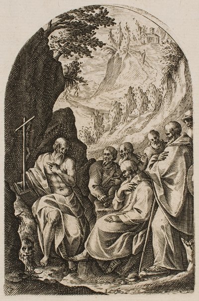 Saint Jerome Instructing His Disciples in the Desert, from the series “Pictures of Rome” by Jacques Callot