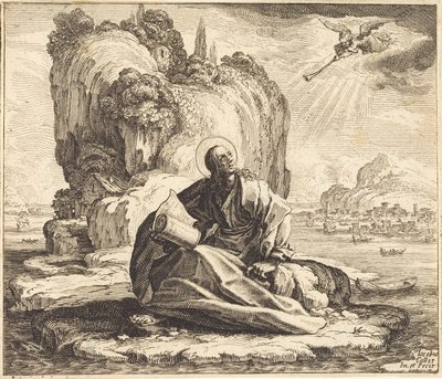 Saint John on the Isle of Patmos by Jacques Callot