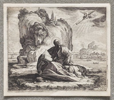 St. John on the Island of Patmos by Jacques Callot