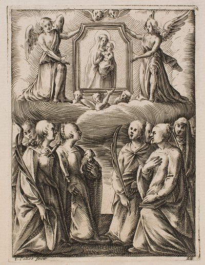 The Adoration of the Virgin and Child, from the series “Pictures of Rome” by Jacques Callot