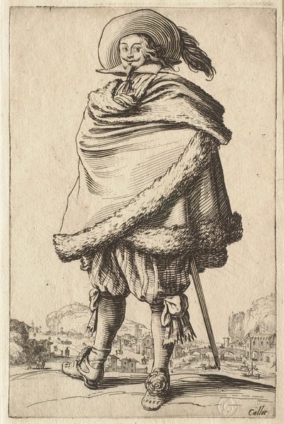The Gentleman Wrapped in His Fur-Trimmed Coat by Jacques Callot