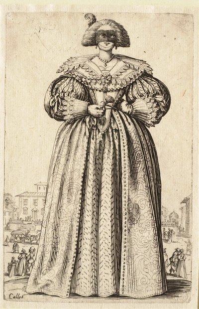 The Lady with a Mask by Jacques Callot