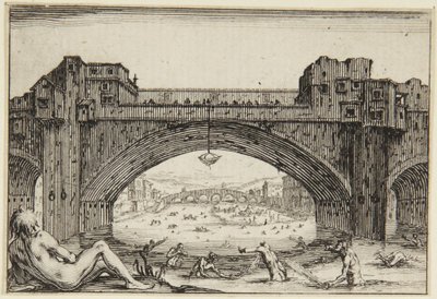 The Ponte-Vecchio, Florence by Jacques Callot