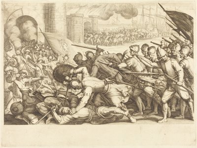 The Troops Forcing the Gate of a Town by Jacques Callot