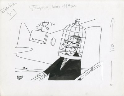 Le Figaro, Satirical in Black & White by Jacques Faizant