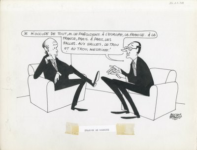 Le Figaro, Satirical in Black & White by Jacques Faizant