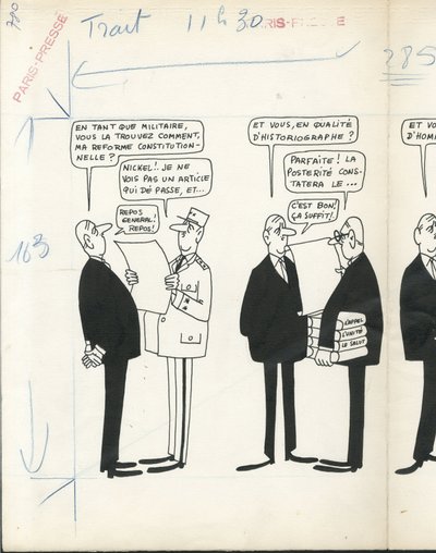 Paris-Presse, Satirical in Black & White by Jacques Faizant