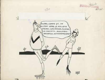 Paris-Presse, Satirical in Black & White by Jacques Faizant