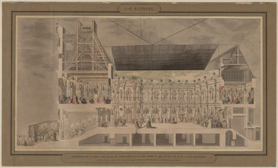 Cross Section of the Hôtel de Ville Seen in Perspective Showing the Decoration and Illumination of the Courtyard and Rooms Created on the Occasion of the Ball Given the Night of August 30 and 31, 1739 by Jacques François Blondel