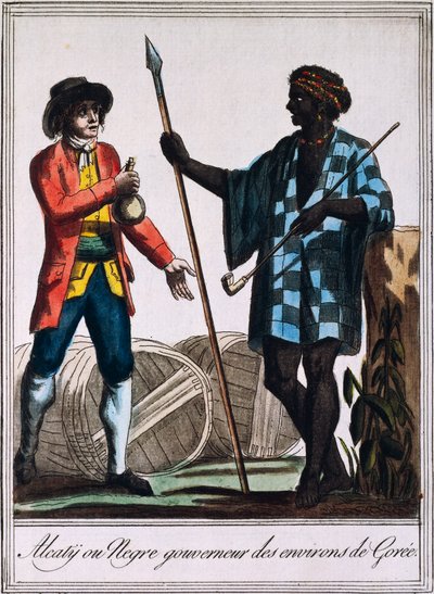 Alcaty, tribal chief of Goree, Senegal, engraving from Encyclopedie des Voyages by Jacques Grasset de Saint Sauveur