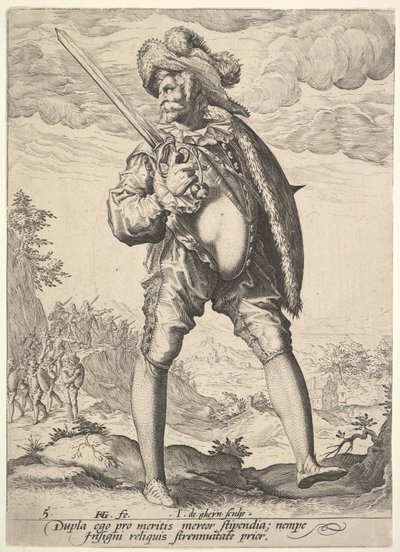 Soldier, Armed with Broadsword and Shield by Jacques II de Gheyn