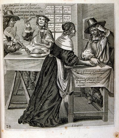 17th century engraved illustration from a collection of proverbs by Jacques Lagniet by Jacques Lagniet