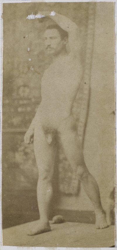 Study of a Male Nude Model, Standing Upright and Seen from the Front, in the Studio of Jacques de Lalaing by Jacques Lalaing (attributed to)