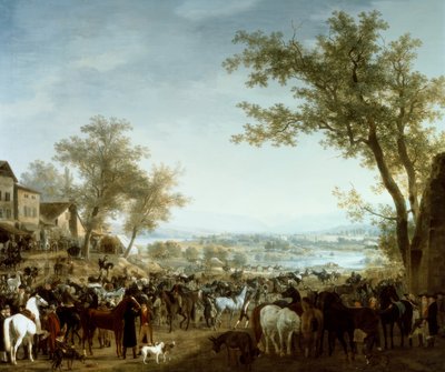 Horse Market in Gaillard by Jacques Laurent Agasse