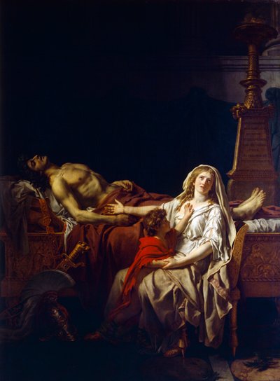 Andromache Mourning Over Body of Hector by Jacques Louis (studio of) David