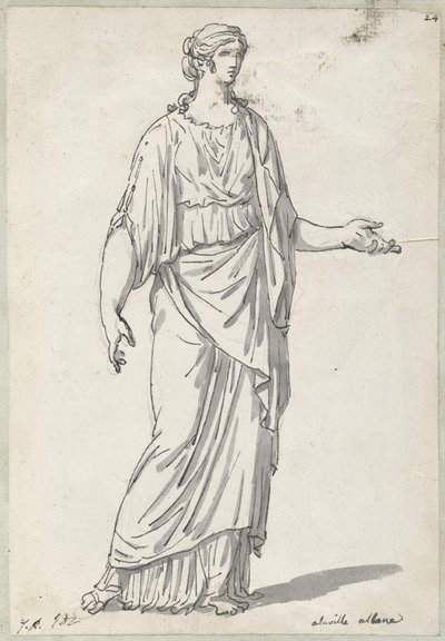 Classical Sculpture of a Woman with an Outstretched Arm by Jacques Louis David