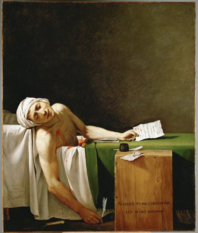 Jean Paul Marat, Politician and Publicist, Dead in His Bathtub, Assassinated by Charlotte Corday by Jacques Louis David
