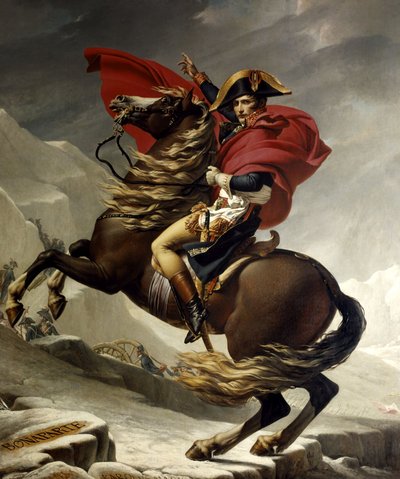 Napoleon Bonaparte crossing the Alps at the Grand Saint Bernard by Jacques Louis David