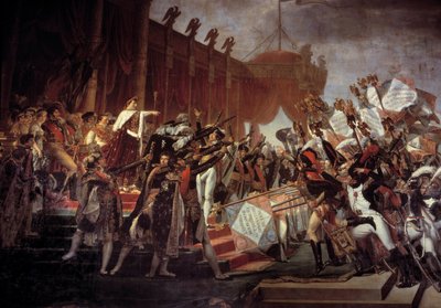 Oath of the Army made to Emperor Napoleon I (1769-1821) after the Distribution of the Eagles at the Champ de Mars, 5/12/1804 (detail) by Jacques Louis David