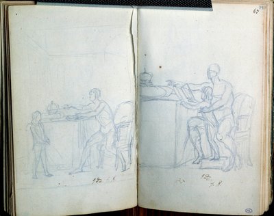 Study for portrait of Louis XVI and the dolphin by Jacques Louis David