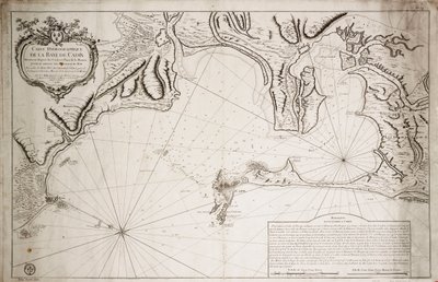 Hydrographic chart of the Bay of Cadiz by Jacques Nicolas Bellin