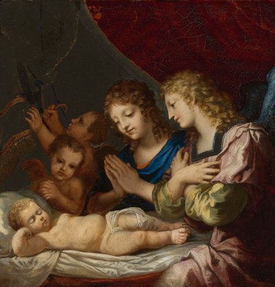 Angels Adoring the Sleeping Christ by Jacques Stella