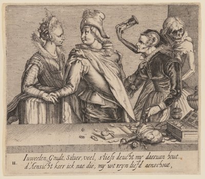 A Young Man between a Young Woman and an Old Woman, from Unequal Lovers by Jacques de Gheyn II