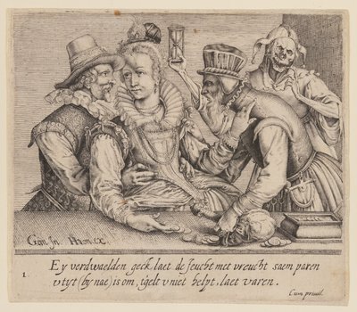 A Young Woman between a Young Man and an Old Man, from Unequal Lovers by Jacques de Gheyn II