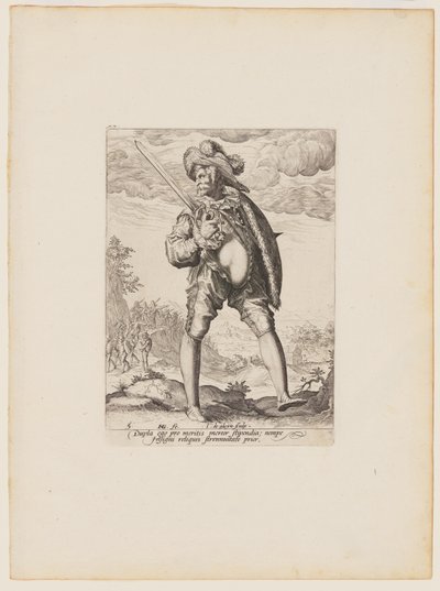 Soldier, Armed with Broadsword and Shield, from Officers and Soldiers of the Bodyguard of Emperor Rudolph II by Jacques de Gheyn II
