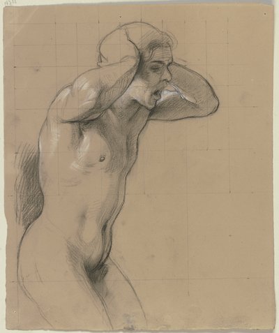 Frightened Woman from the Lightning-Struck Shepherd as Male Nude by Jakob Becker