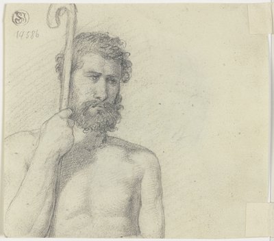 Half-Figure Male Nude with Shepherd
