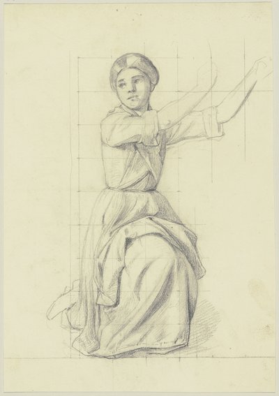 Kneeling Girl, Raising Her Arms by Jakob Becker