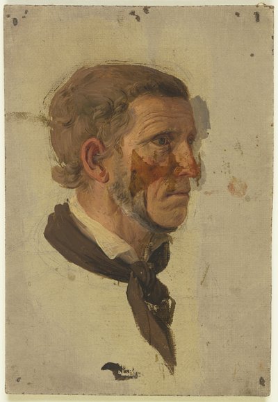 Head Study of a Farmer in Profile by Jakob Becker