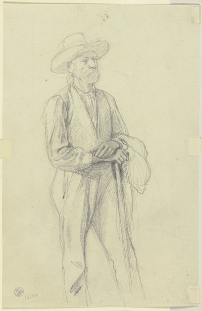 Peasant with Hat and Walking Stick by Jakob Becker