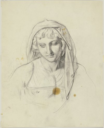 Female Head, Covered with a Cloth by Jakob Becker