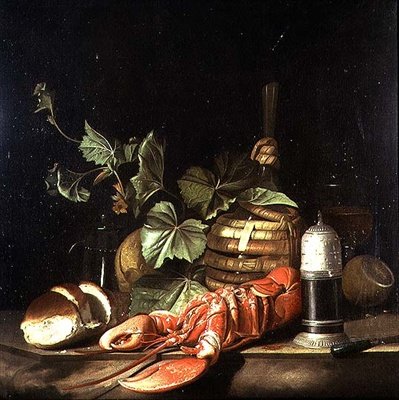 Still Life with Lobster by Jakob Bogdani or Bogdany