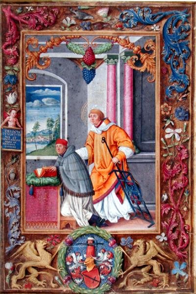 Anton Kress and St. Lawrence, page from a missal by Jakob Elsner