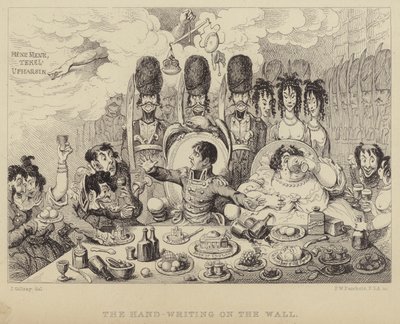 The Hand-writing on the Wall: parody on Belshazzar
