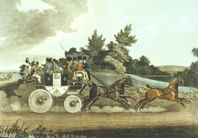 Stage Coach and Opposition Coach in Sight by James (after) Pollard