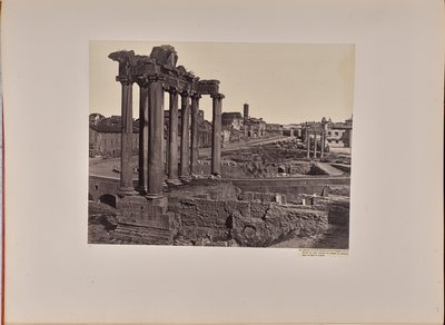 General View of the Roman Forum from the Capitoline Hill, with the Eight Columns of the Temple of Saturn in the Foreground and the Colosseum in the Background by James Anderson
