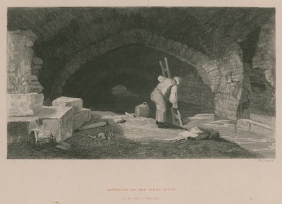 Interior of Fleet Ditch at the back of Field Lane by James Archer