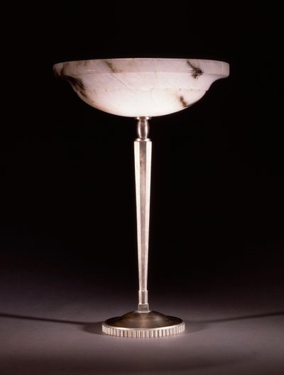 A silvered bronze table lamp designed by Jacques-Emile Ruhlmann, c.1913 by James Baker (attr. to) Pyne