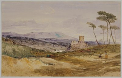 Landscape with Castle and Figures by James Baker Pyne