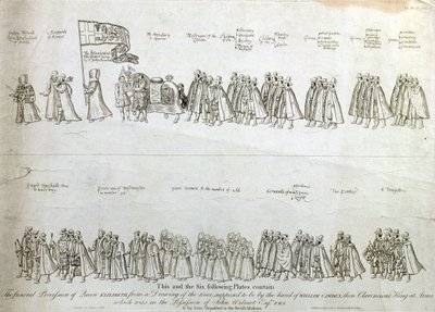 The Funeral Procession of Queen Elizabeth I, engraved by James Basire, pub. 1791 by James Basire