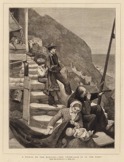 A Signal on the Horizon, Her Union-Jack is at the Fore by James Clarke Hook