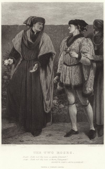 The Two Roses, Henry VI, Part I, Act II, Scene IV by James Dawson Watson