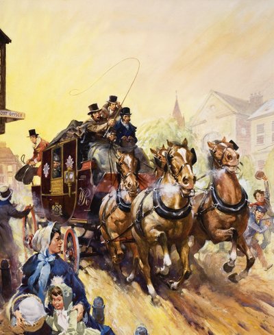 Delivering the Post and Passengers by Coach by James Edwin McConnell